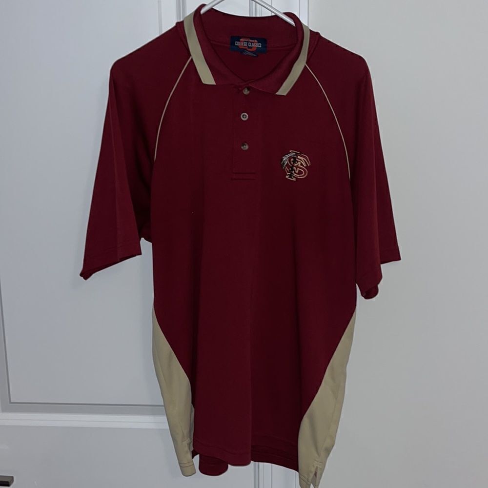 Vintage Bobby Bowden FSU Florida State Seminoles Coaches Golf Polo Shirt M Poly